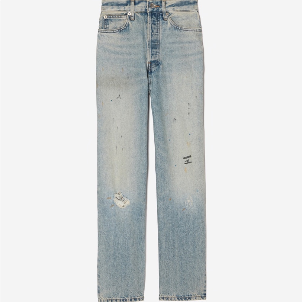 Everlane Rigid Way High Jean in Paint Splatter NWT